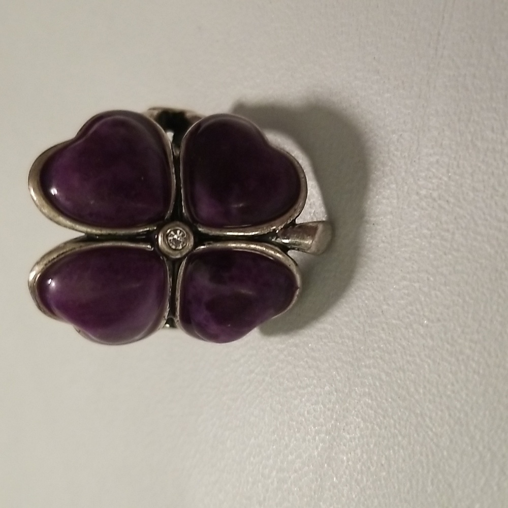 Women's Lucky Brand Purple Four Leaf Clover with Rhinestone Ring; Size 7 - Picture 7 of 8